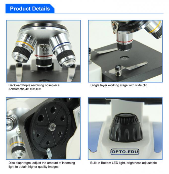 Light 40x Eyepiece Lens Monocular Compound Optical Microscope