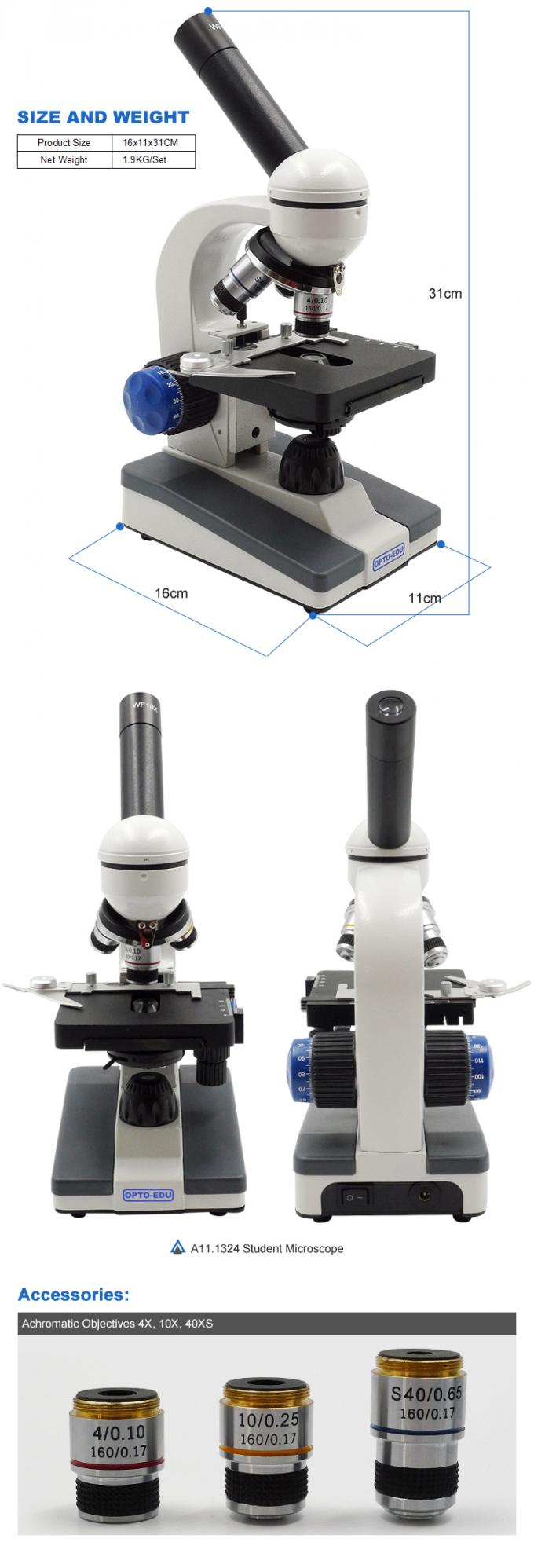 WF10x Monocular Student Compound Microscope For High School Student A11