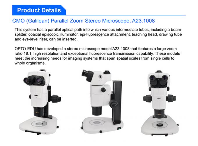 OPTOEDU A23.1008F APO Zoom Ratio 181 Fluorescent Parallel Zoom