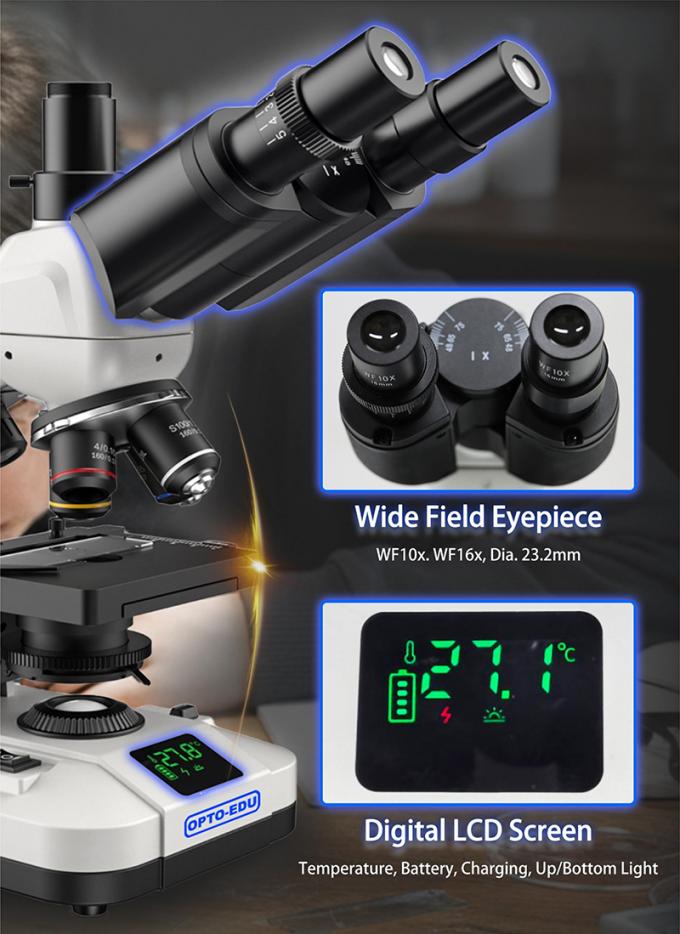 Opto Microscope Student Microscope with Dual LED and Digital Screen