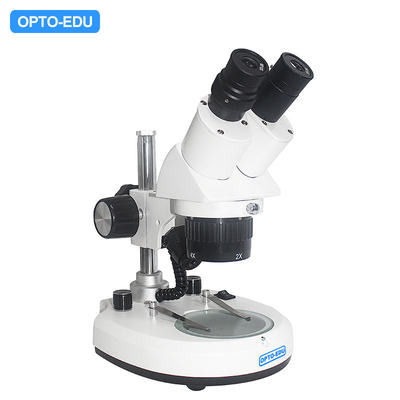 OPTO-EDU A22.1508 2x 4x Binocular LED Pole Stand Step Zoom Stereo Microscope