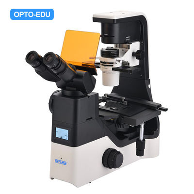 OPTO EDU A16.1065 LCD Screen Inverted LED Fluorescent Microscope Tiltable Binocular Photo Port On Side