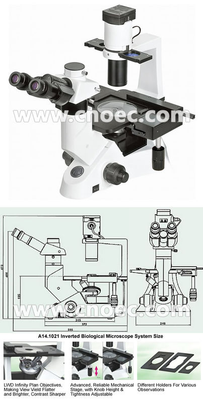 Halogen Lamp 40X Inverted Optical Microscope Infinity Plan A14.1021