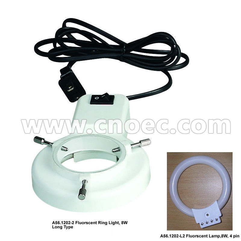 8W 4 Pins Long Type Fluorescent Ring Light With Aluminum Rote Ring A56.1202 Microscope Accessories