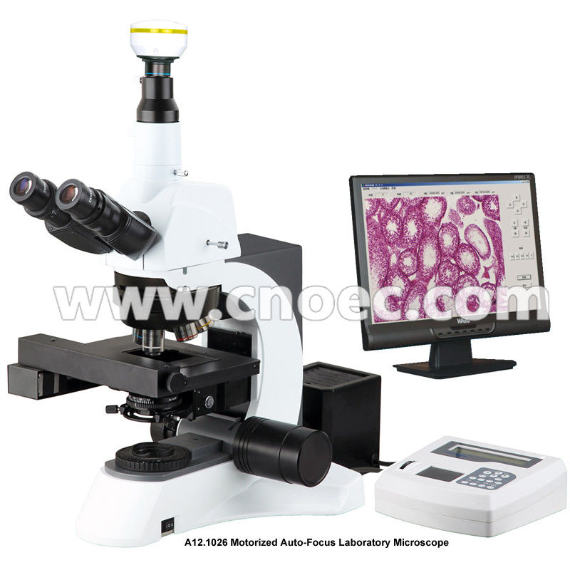 Trinocular Head Compound Optical Microscope Motorized Auto Focus Microscope A12.1026