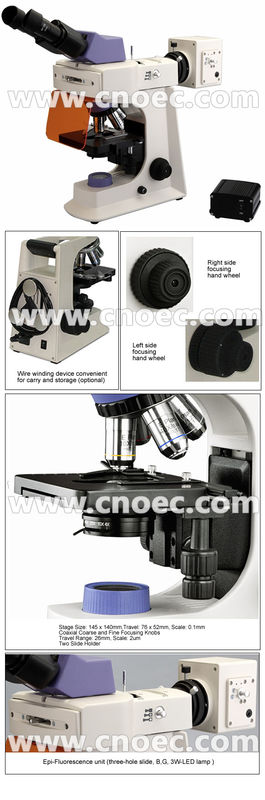 Achromatic LED Fluorescence Microscope With Blue Filter Rohs A16.2603
