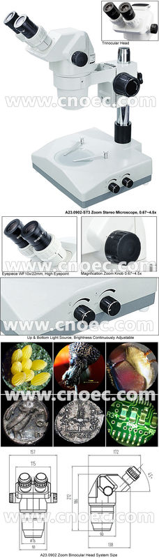 Binocular Stereo Optical Microscope , CE Rohs A23.0902-ST3