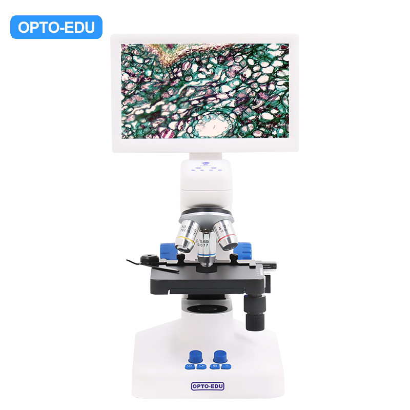 OPTO-EDU A33.5130 Digital Microscope with LED Lights Triple Nosepiece and 8MP Camera