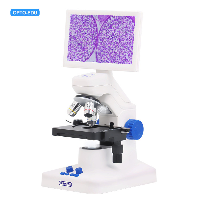OPTO EDU A33.5130 Rechargeable Microscope With 7'' Display TF Card And Multi-Output Options