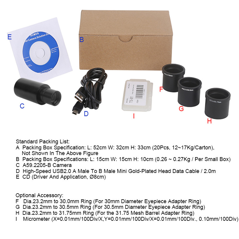 OPTO EDU A59.2205-B Usb 2.0 Cmos Microscope Eyepiece Camera