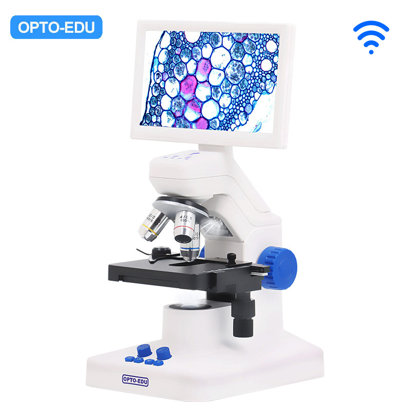 OPTO-EDU A33.5130 7'' LCD Microscope 8MP Camera 1080p Video HDMI/WiFi/USB Portable Design