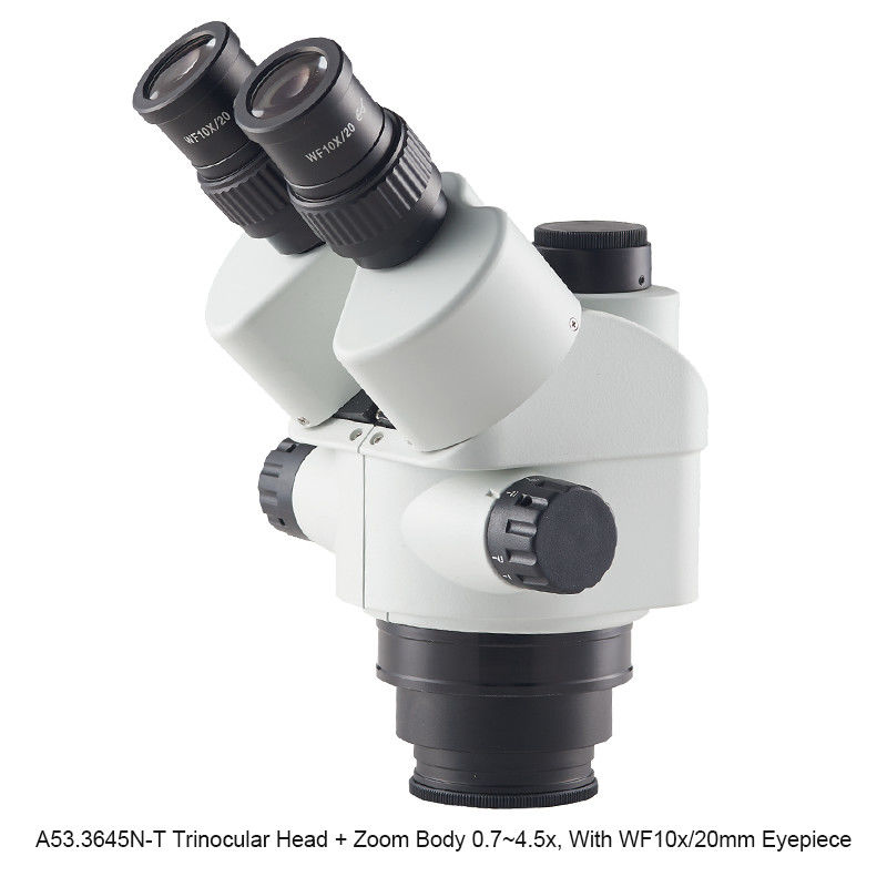 Trinocular Stereo Optical Microscope With Optional Eyepieces / Auxiliary Objectives