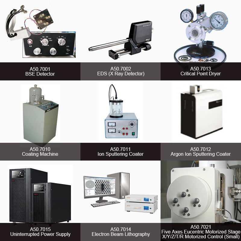 Five Axes Stage Scanning Electron Microscope Lab With Tungsten Heated Electron Gun