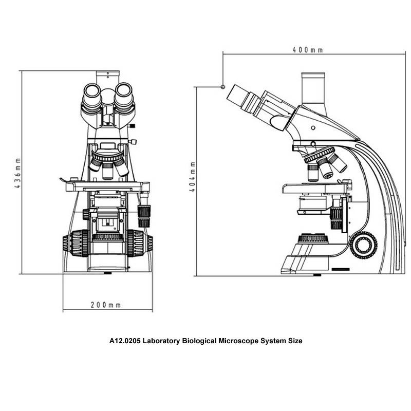 1000x Compound Optical Microscope A12.0205 Trinocular Led Light Source