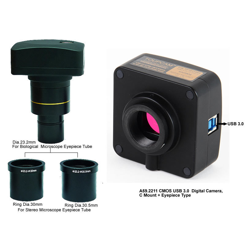 Digital CMOS Microscope Eyepiece Camera A59.2211 C Mount Eyepiece USB3.0