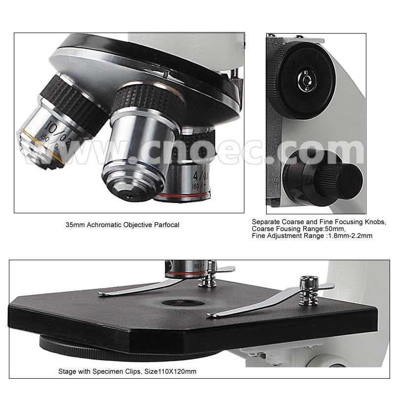 Student Portable Digital Microscope Mono Vertical Tube Triple Revolving Nosepiece