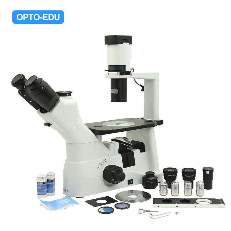 LED Infinity Trinocular Inverted Optical Microscope OPTO-EDU A14.0901