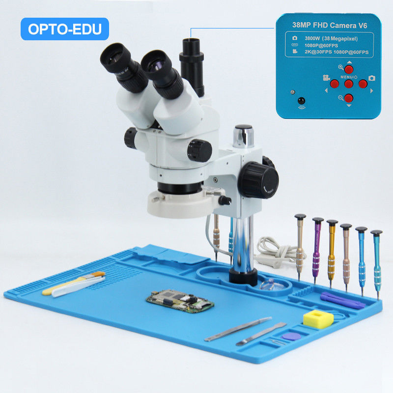 OPTO-EDU 7x-45x Electron Stereo Optical Microscope