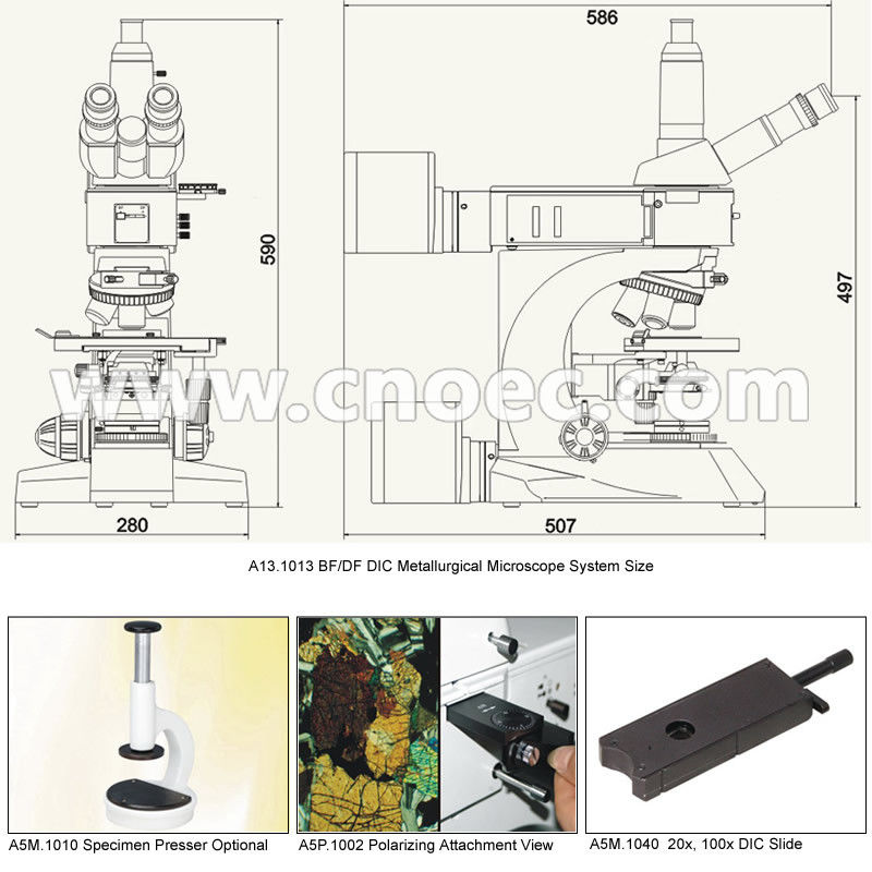 Infinity Trinocular  BF / DF DIC Metallurgical Optical Microscope Halogen Light A13.1013