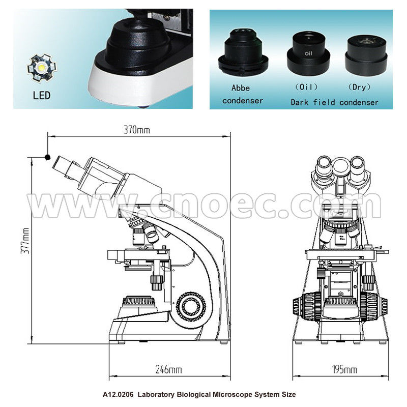 Semi-Plan Biological Microscope Infinity  Trinocular Laboratory LED Microscope CE A12.0206