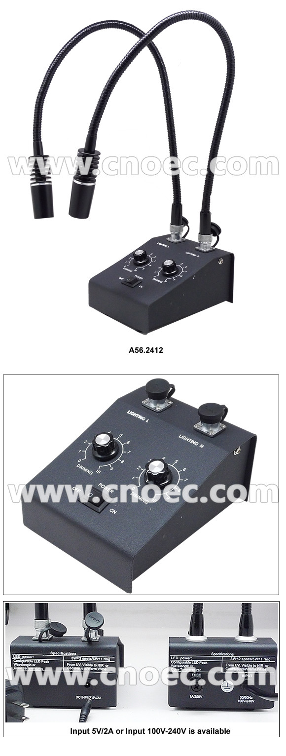 LED Light Source Compound Microscope Parts Double Pipe Light , Dual ...